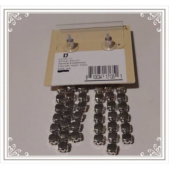 NWT~DANNIJO Long Pink Asher Dangle Earrings - Picture 6 of 6